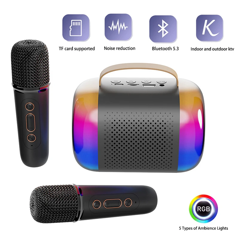 Kids Microphone Karaoke - Nouveau mini microphone-haut-parleur pour karaoké, enceinte