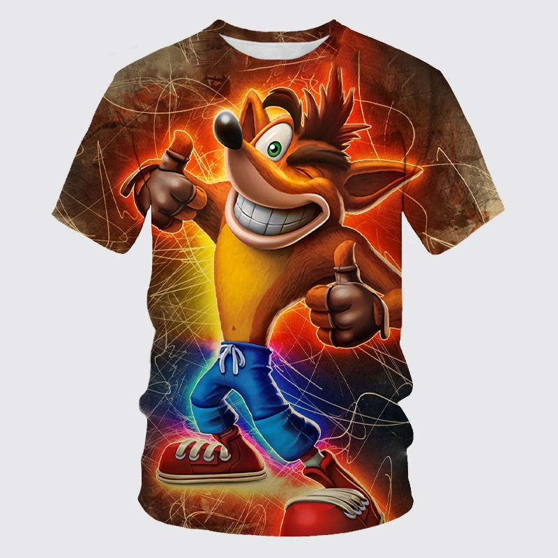 Kids Toys Vintage - T-shirt imprimé rétro Crash Bandicoot 3D