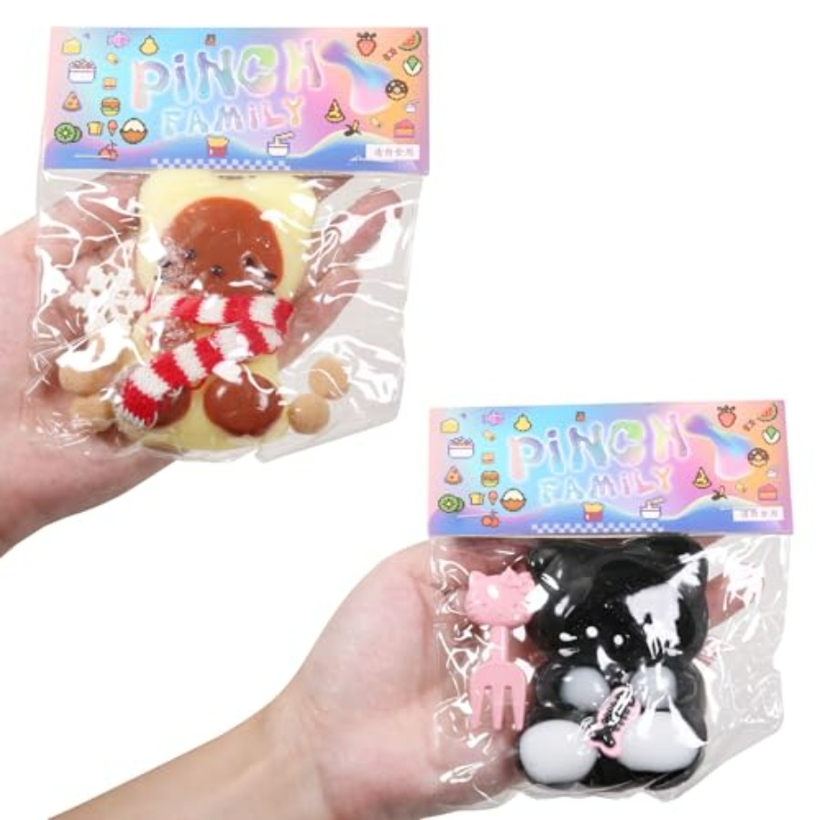 Kids Toys Yellow - Jouets anti-stress Squishy Cat, en PVC,