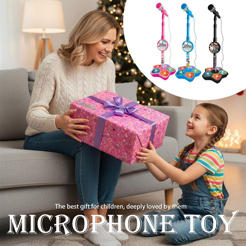 Kids Microphone Karaoke - Microphone générique pour enfants avec support,