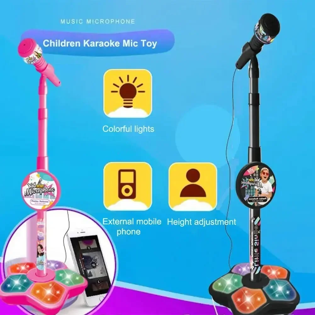 Kids Microphone Karaoke - Microphone pour enfants avec support, chanson