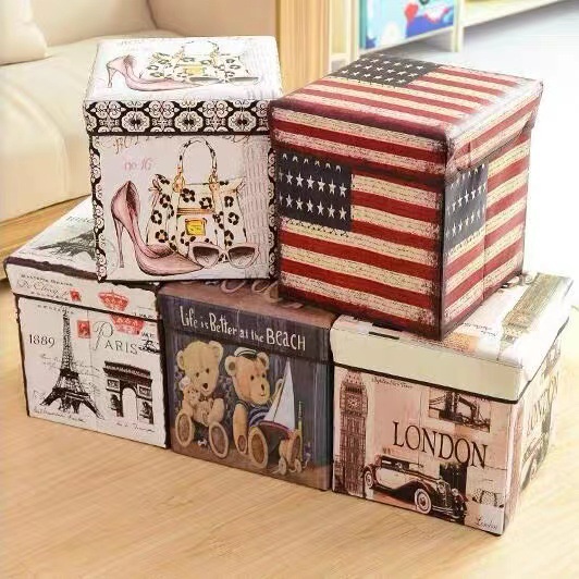 Kids Toys Vintage - Boîte de rangement pliante imprimée vintage,